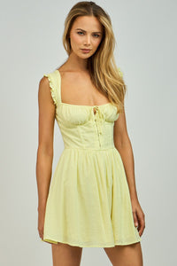 Mariella Yellow Flowy Mini Dress