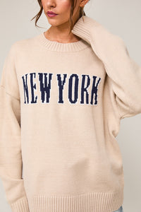 Cream New York Long Sleeve Sweater