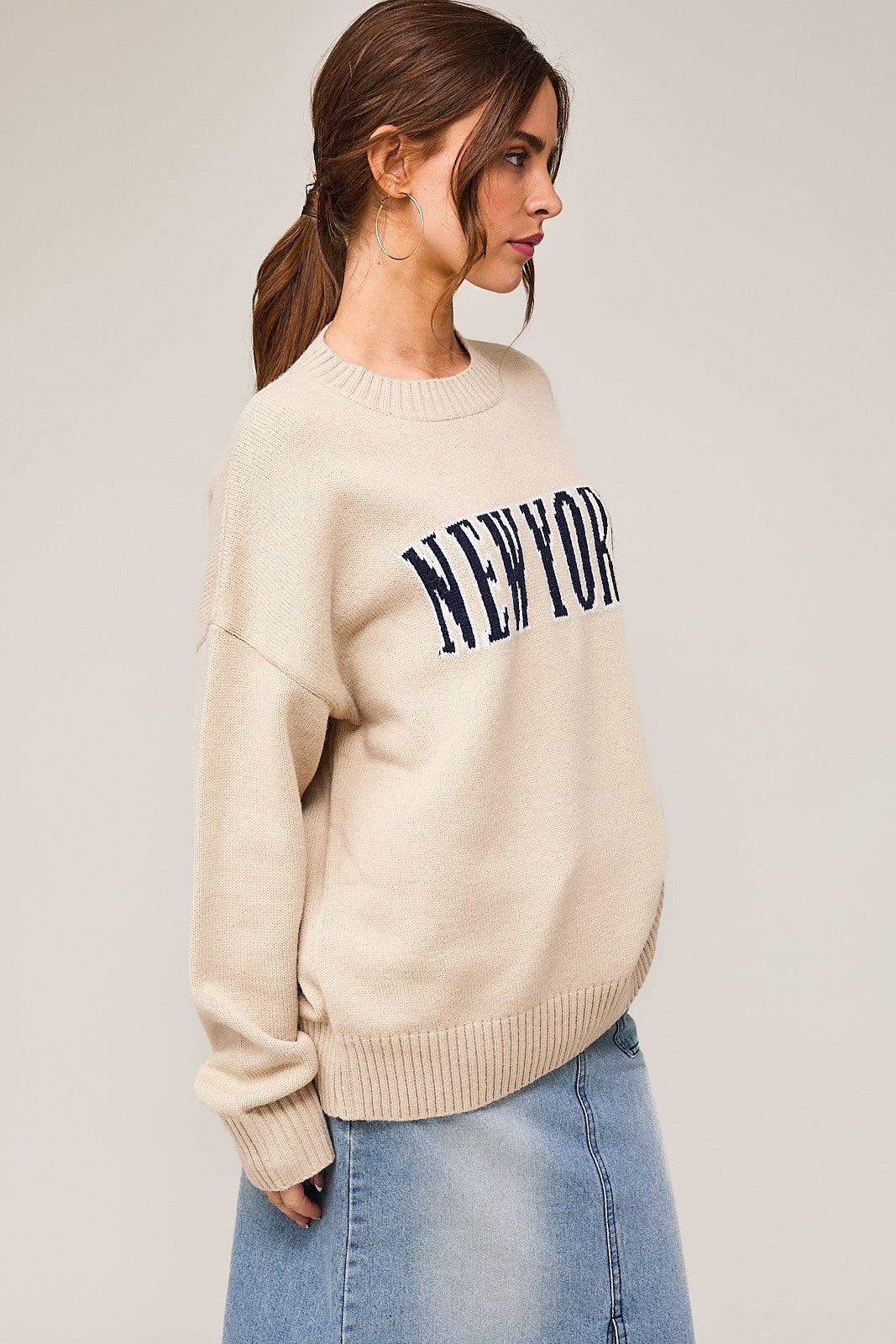 Cream New York Long Sleeve Sweater