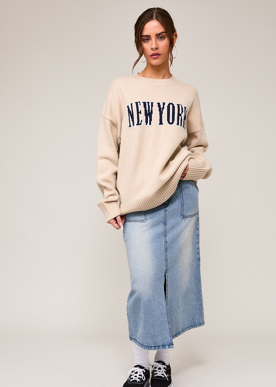 Cream New York Long Sleeve Sweater