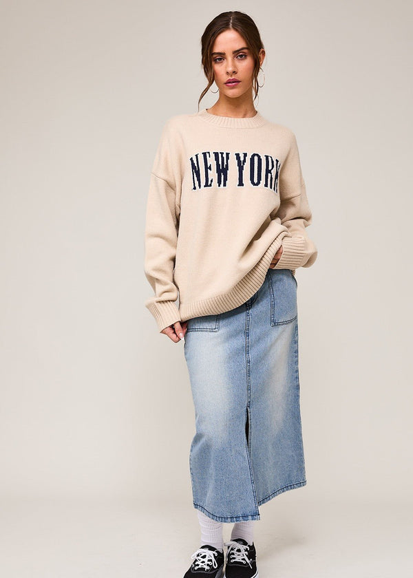 Cream New York Long Sleeve Sweater