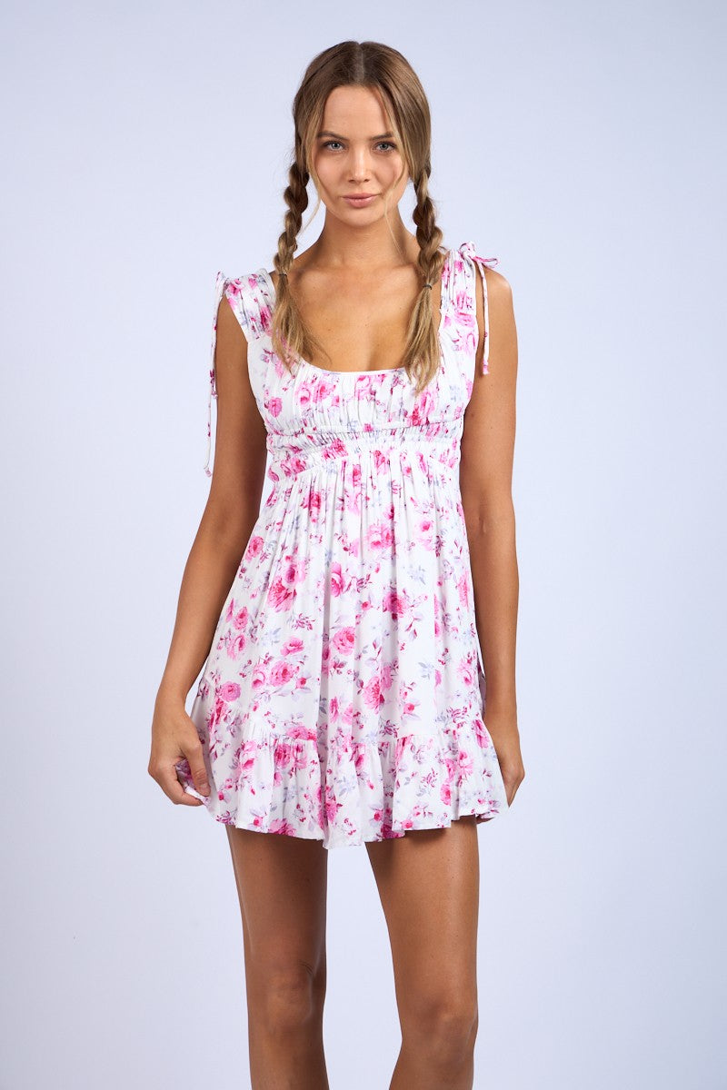 Myria Pink Floral Mini Dress