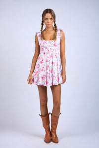 Myria Pink Floral Mini Dress