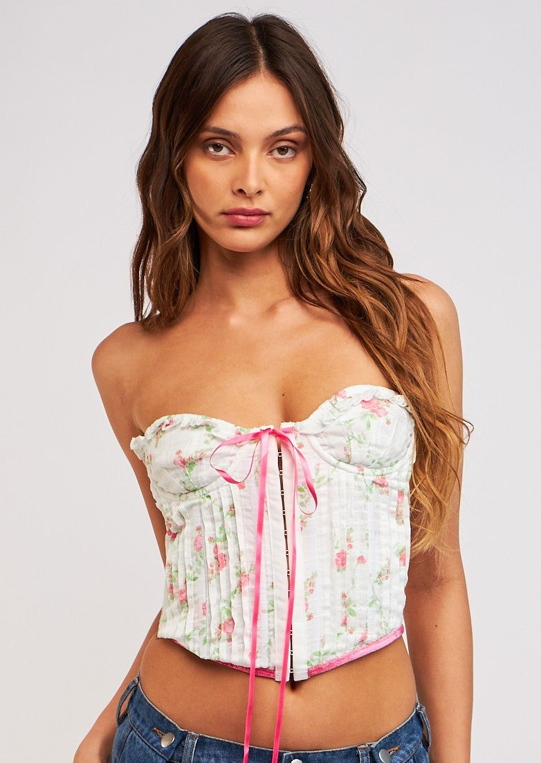 Charlemagne Pink Corset Top