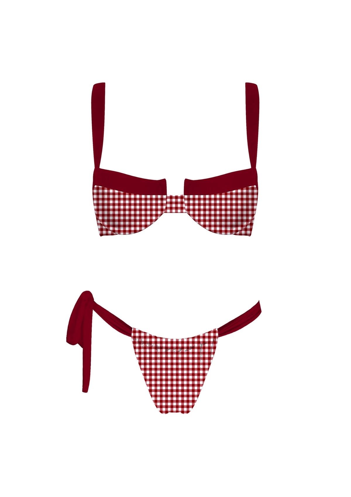 Goldilocks Red Gingham Bikini Set