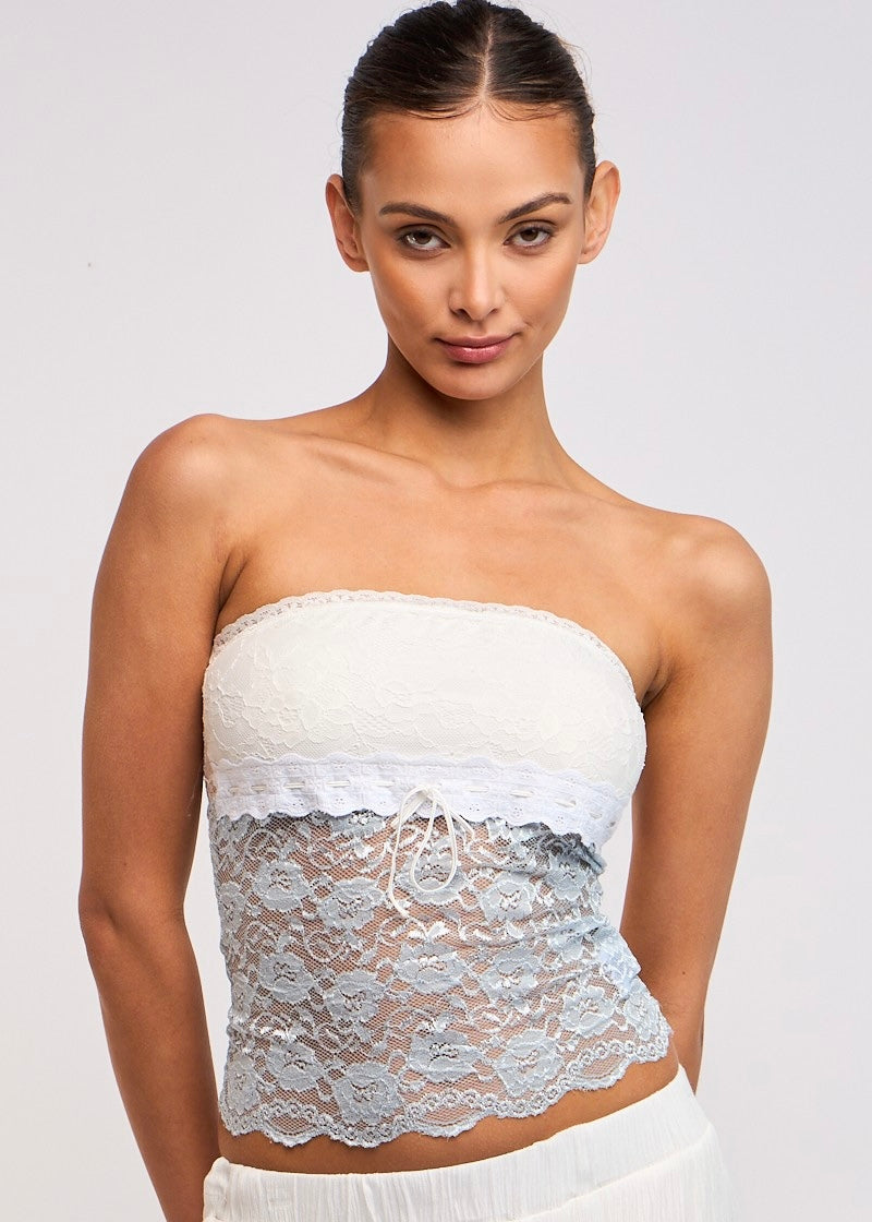 Lionel Blue Lace Tube Top