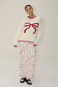 Rosalia Red Bows Knit Sweater