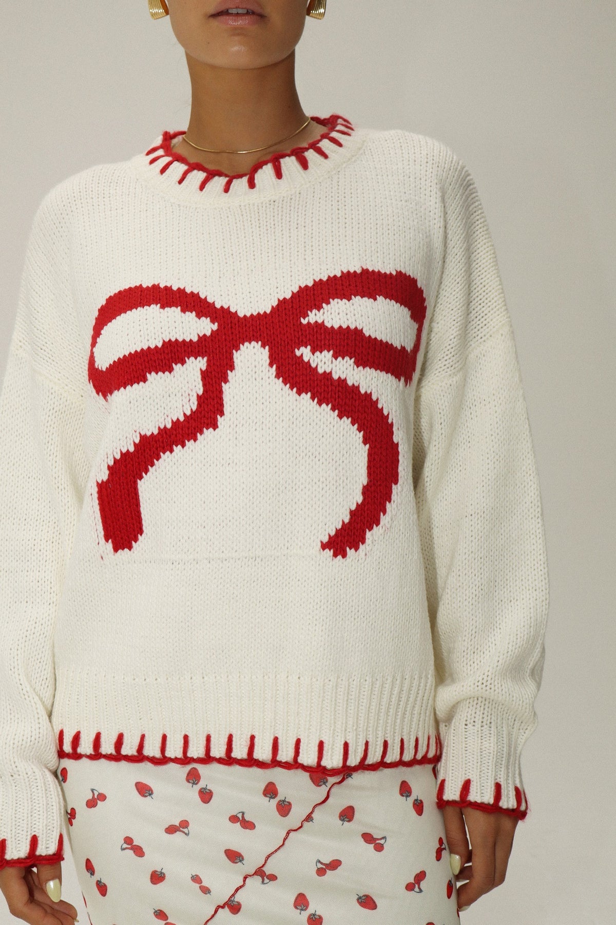 Rosalia Red Bows Knit Sweater