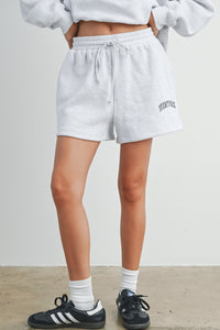 New York Grey Embroidered Sweatshorts