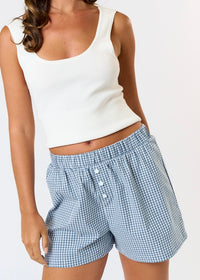 Shauna Blue Gingham Boxer Shorts