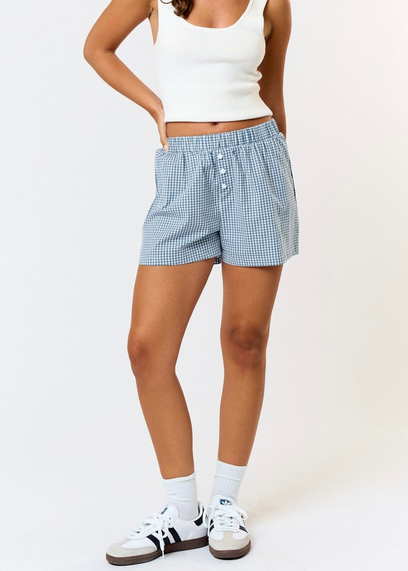 Shauna Blue Gingham Boxer Shorts