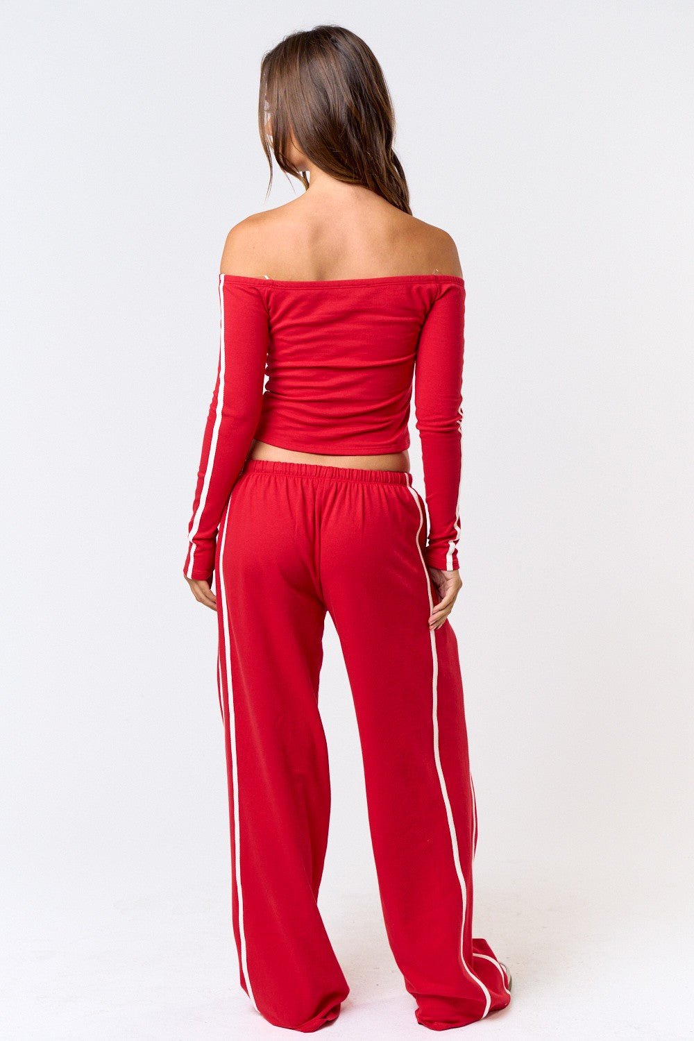 Cecily Red Wide Leg Sweatpants