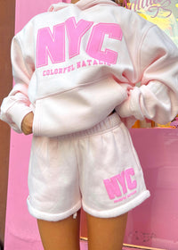 NYC Light Pink Sweat Shorts