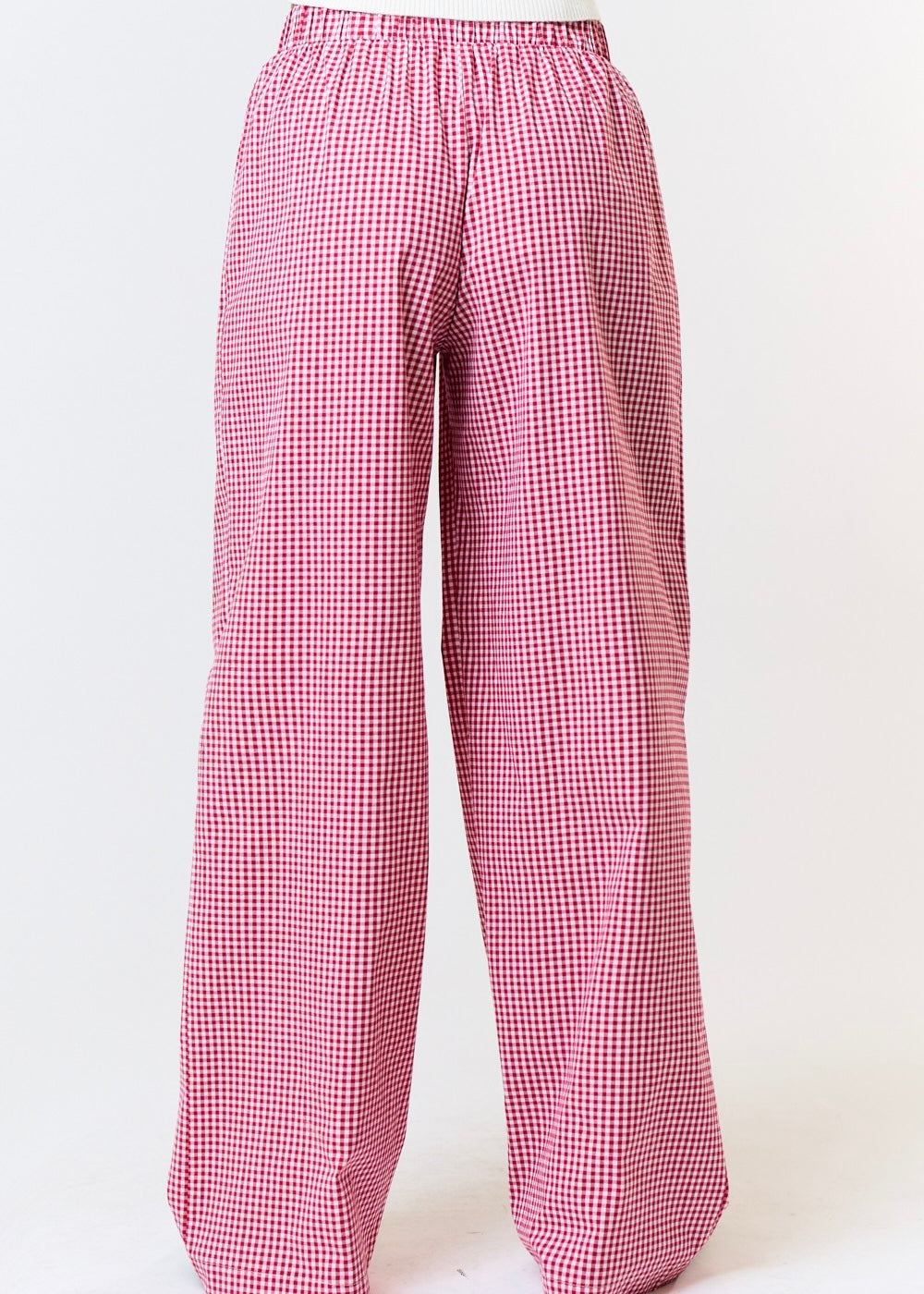 Fresno Red Gingham Wide Leg Lounge Pants