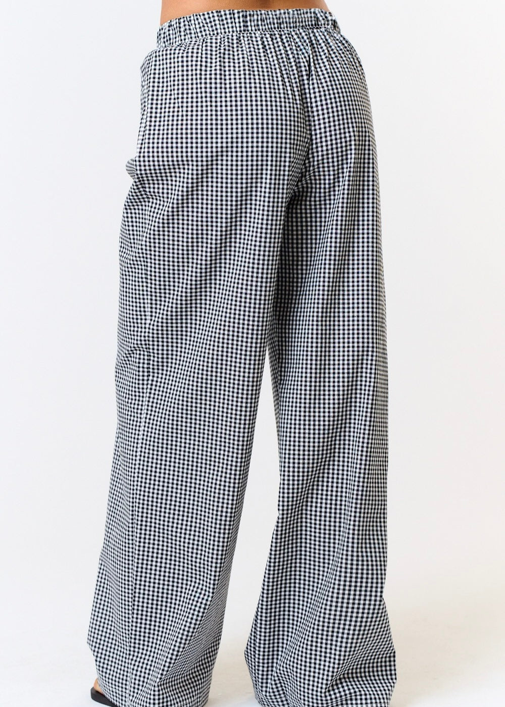 Fresno Black Gingham Wide Leg Lounge Pants