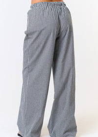 Fresno Black Gingham Wide Leg Lounge Pants