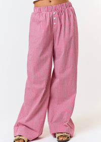 Fresno Red Gingham Wide Leg Lounge Pants