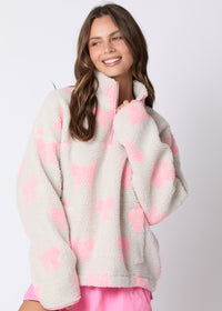 Pink Coquette Bows Sherpa Pullover