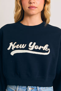 New York Long Sleeve Cropped Crewneck