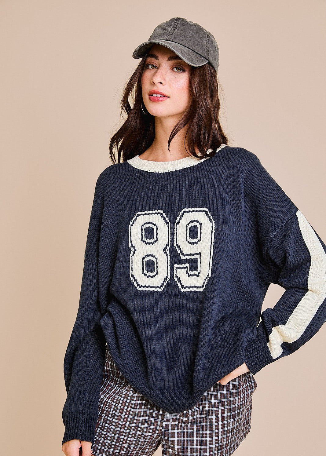 Navy blue long sleeve sweater best sale