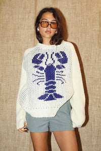 Blue Lobster Pullover Sweater