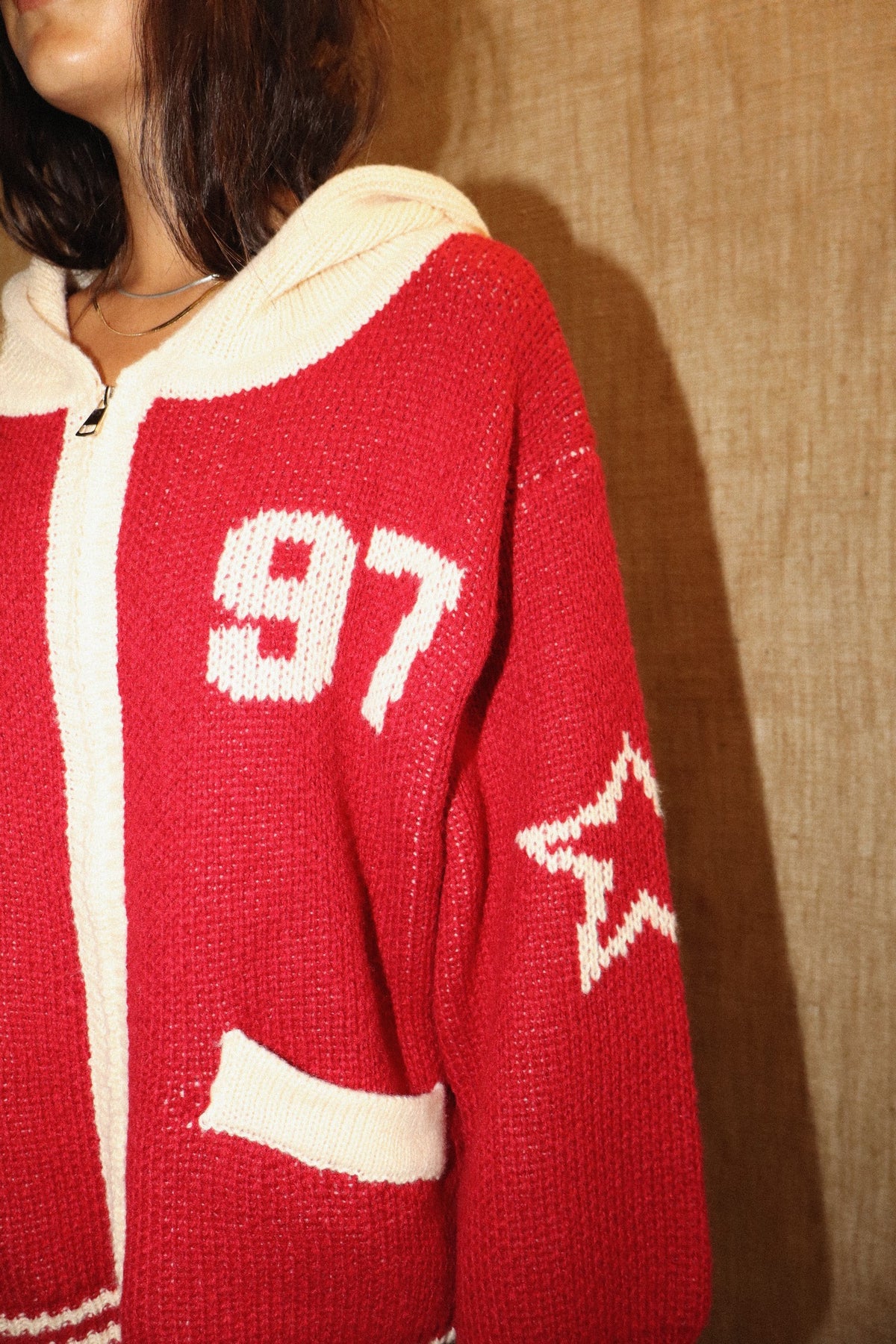 97 Cherry Red Chunky Sweater