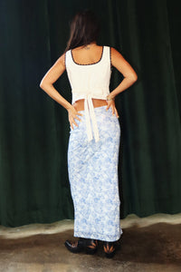 Samantha Mesh Blue Maxi Skirt