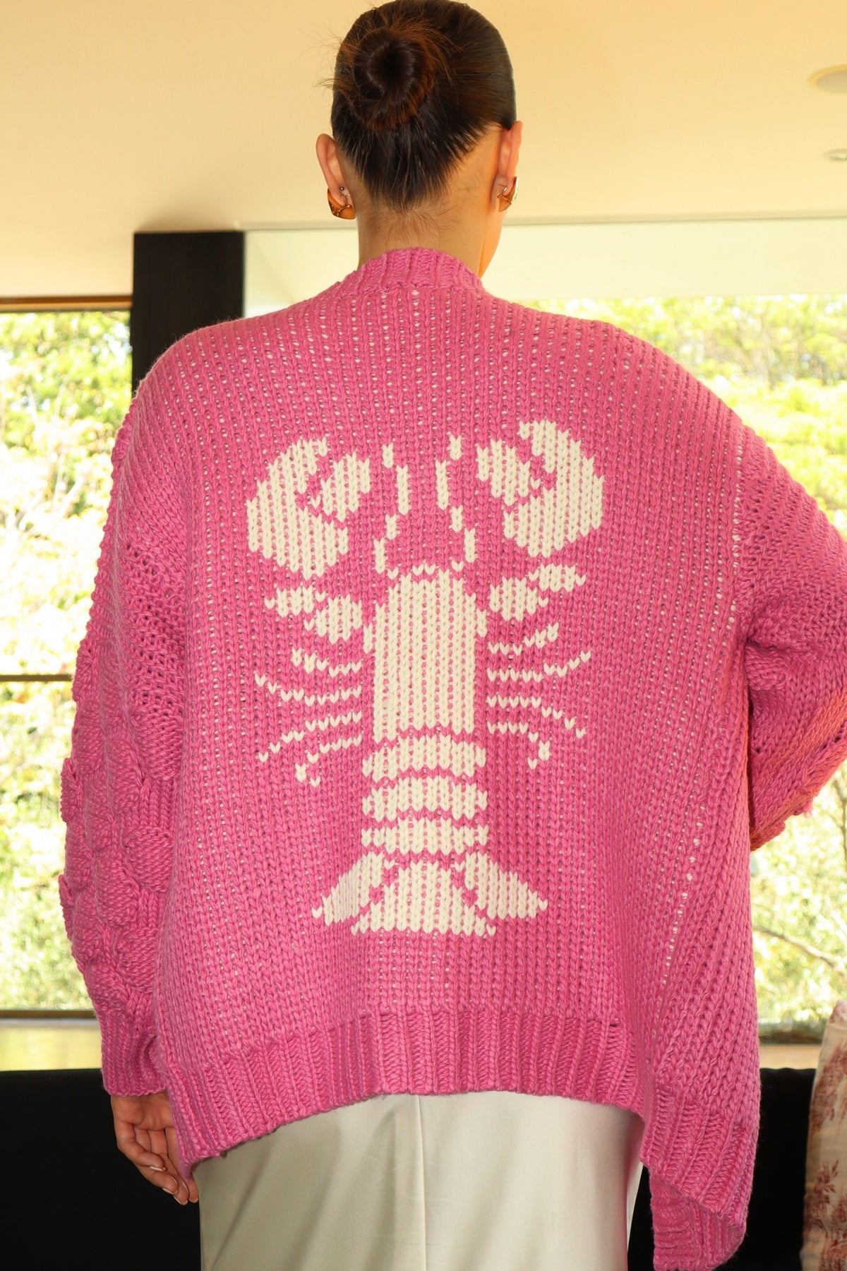 Connecticut Pink Lobster Cardigan