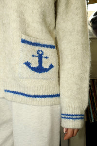 Blue Anchor Sweater Zip Up