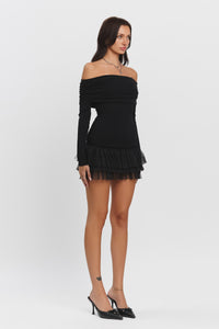 Mila Off The Shoulder Black Dress