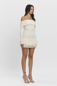 Mila Off The Shoulder Cream Dress