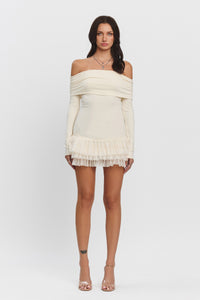 Mila Off The Shoulder Cream Dress