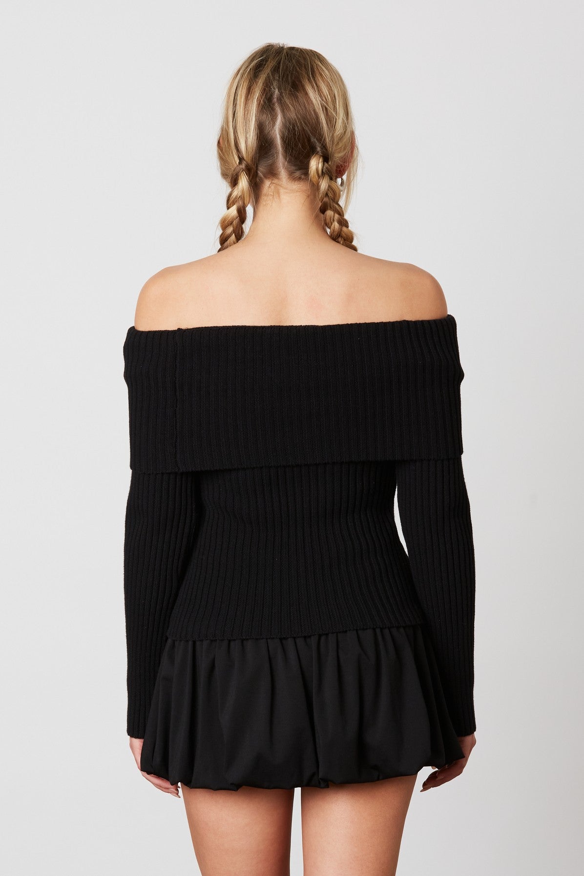 Falling Leaves Black Off The Shoulder Sweater