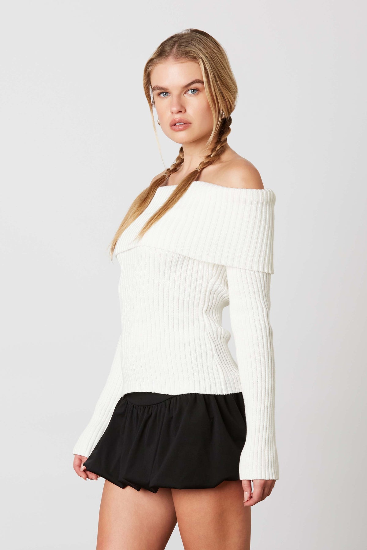 Falling Leaves Ivory Off The Shoulder Sweater