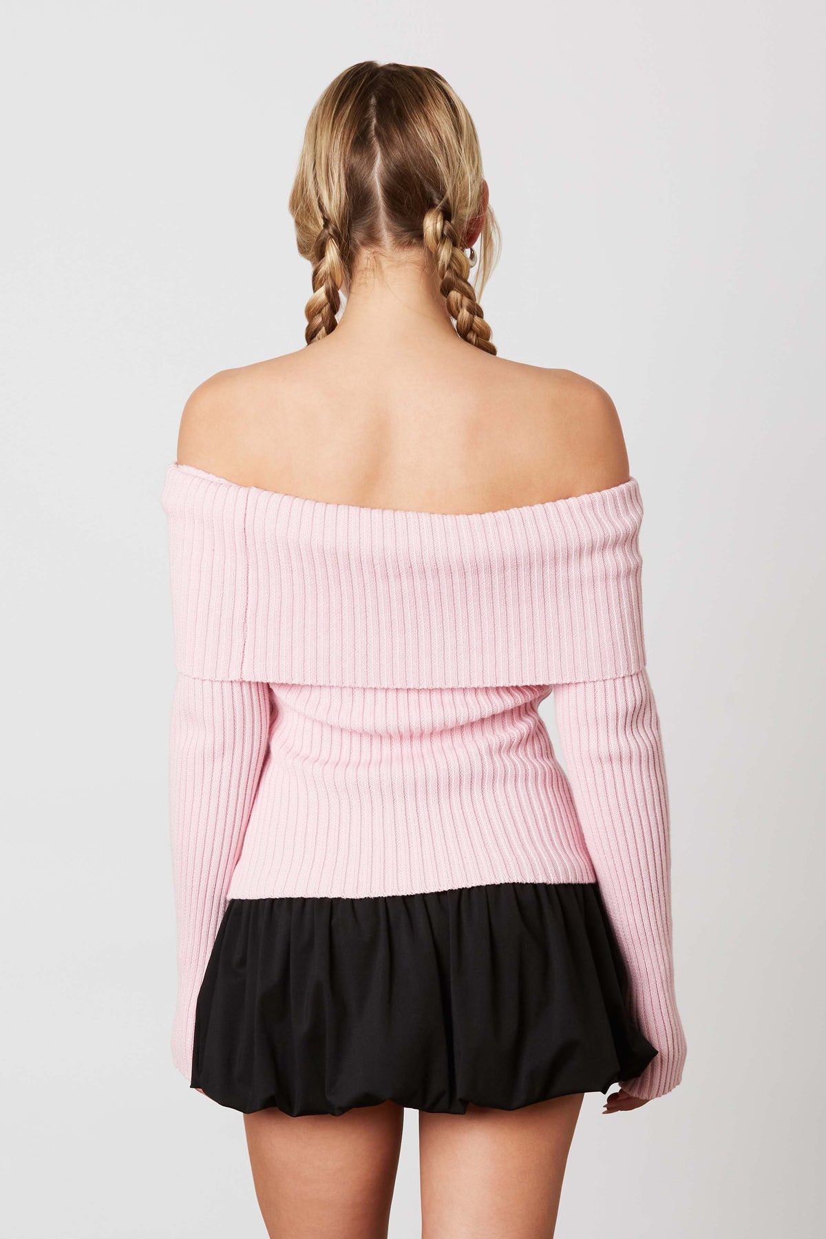 Falling Leaves Pink Off The Shoulder Sweater