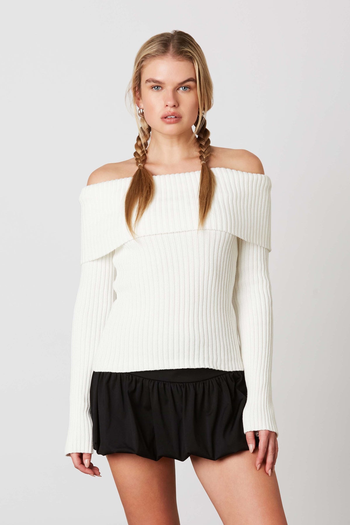 Falling Leaves Ivory Off The Shoulder Sweater