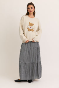 Teddy Bear Cherry Cream Sweater