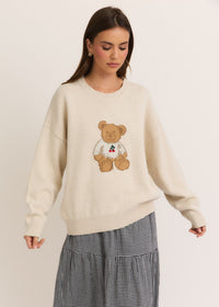 Teddy Bear Cherry Cream Sweater