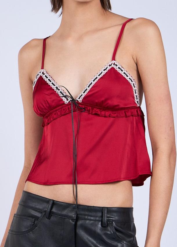 Chelsea Red Lace Cami Top