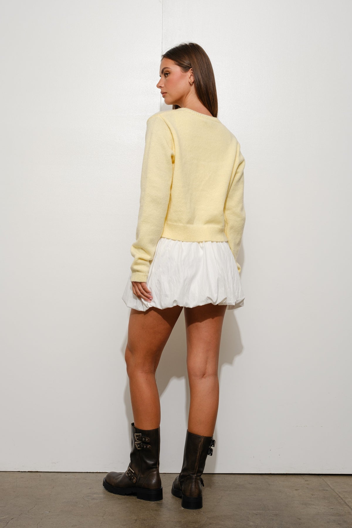 Reagan Yellow Basic Cardigan