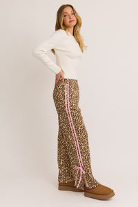 Brooke Leopard Pink Stripe Track Pants