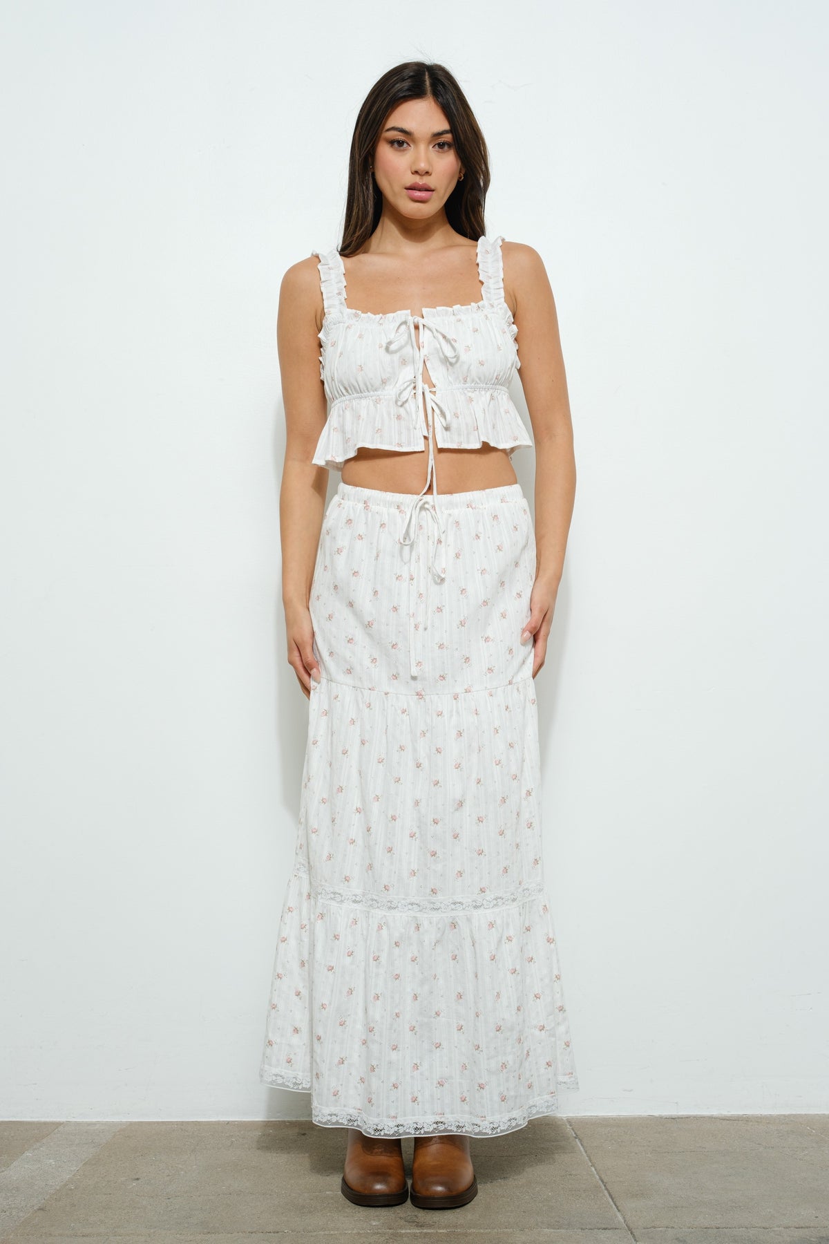 Chessy Floral Tiered Skirt