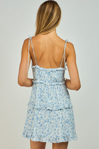Selma Blue Tiered Mini Dress