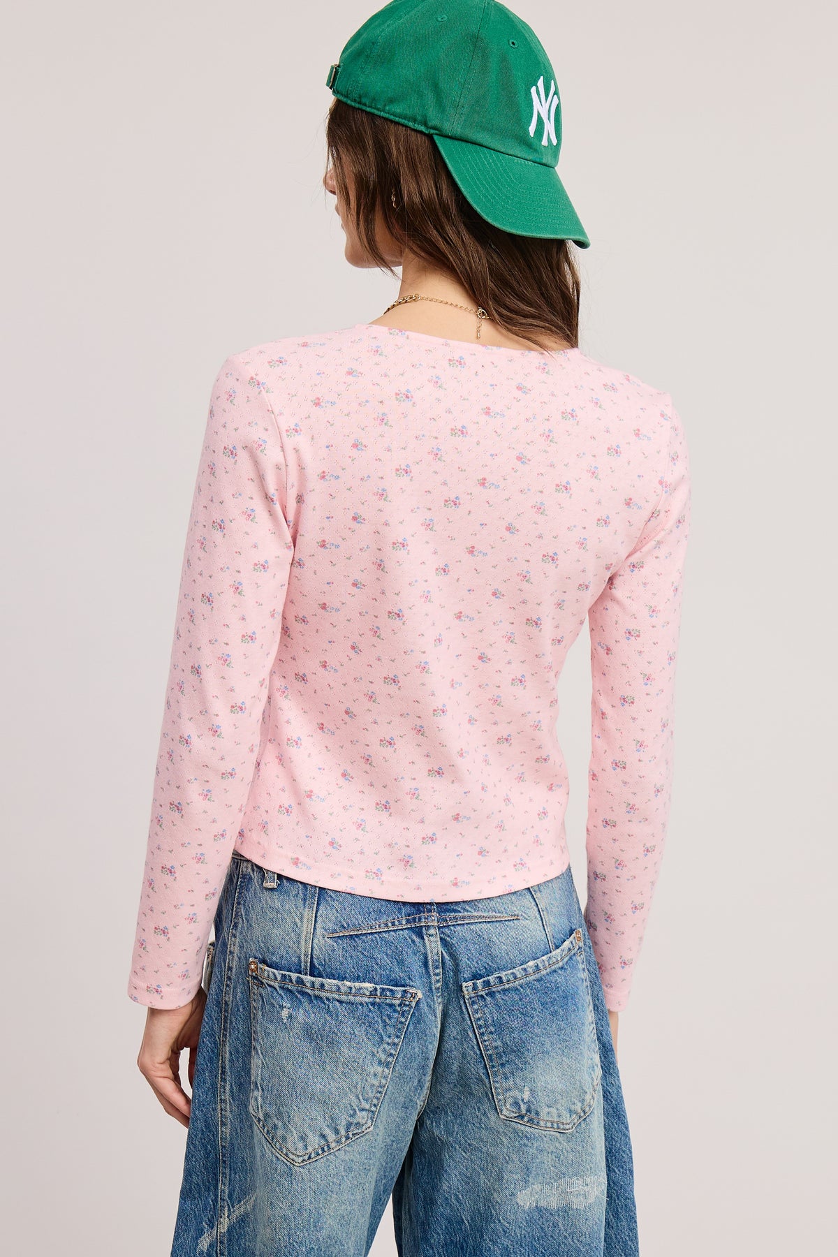 Millie Pink Ditsy Long Sleeve Top