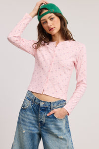 Millie Pink Ditsy Long Sleeve Top