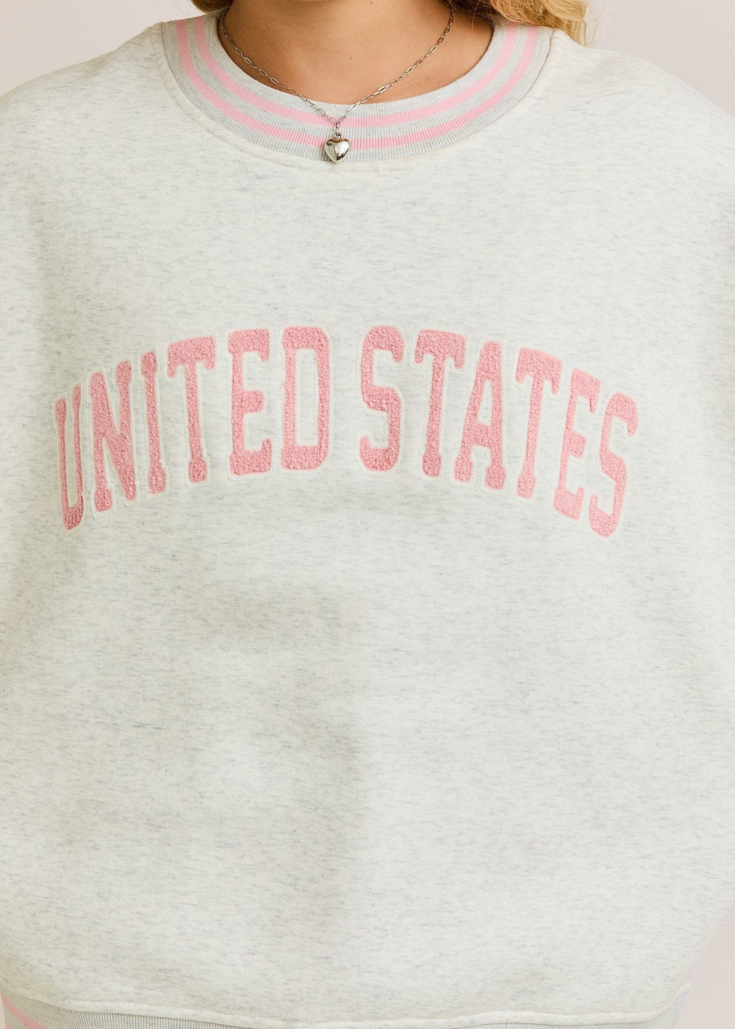 United States Pink Chenille Crewneck
