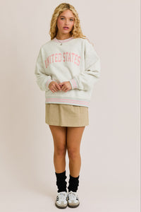 United States Pink Chenille Crewneck