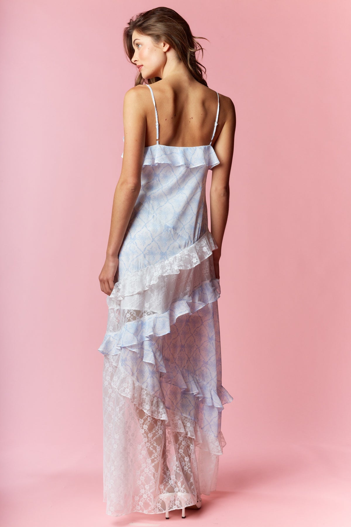 Alexandra Blue Ruffle Maxi Dress