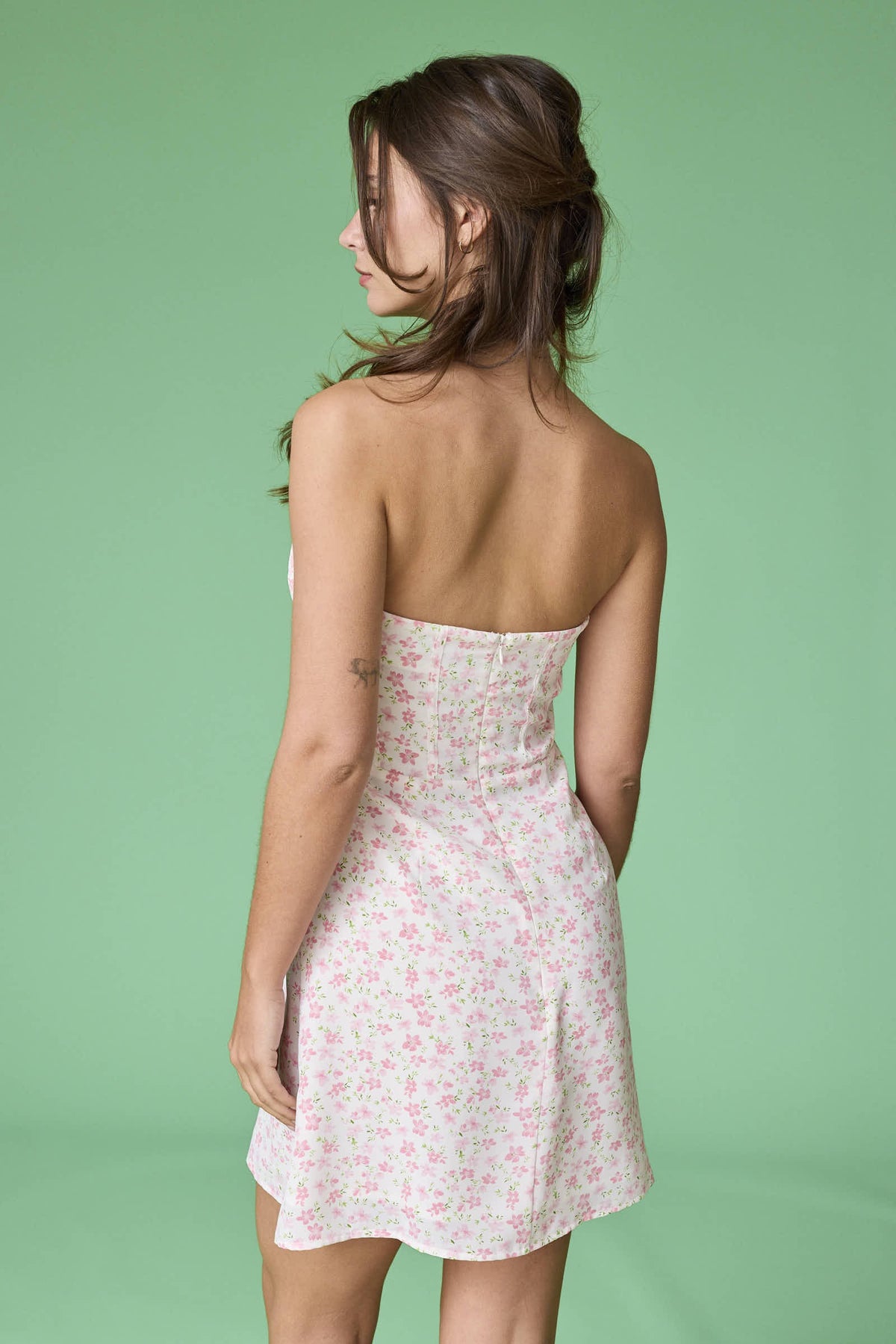 Paulina Pink Floral Mini Dress