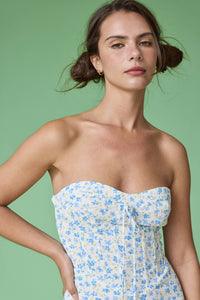 Paulina Blue Floral Mini Dress